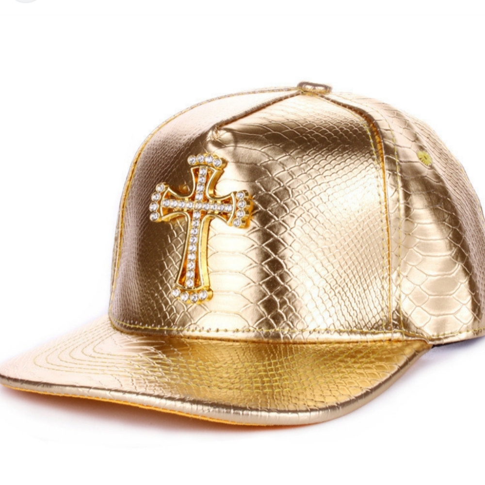 Unisex metallic cross retro stylish hip hop hat